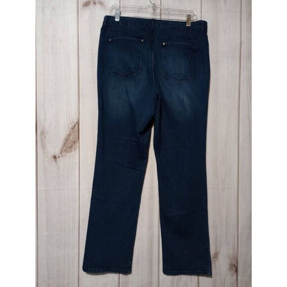 Gloria Vanderbilt Jeans Ladies 14 Straight Leg Dark Wash Slimming Effect - Picture 2 of 8